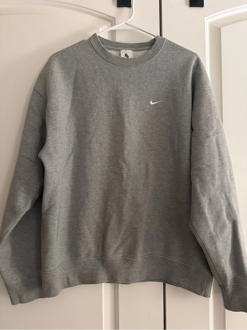 Nike Gray Crewneck Sweatshirt with White Swoosh